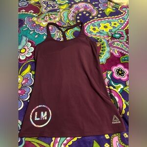 Les Mills Reebok Women's Purple Tank Top with built in bra